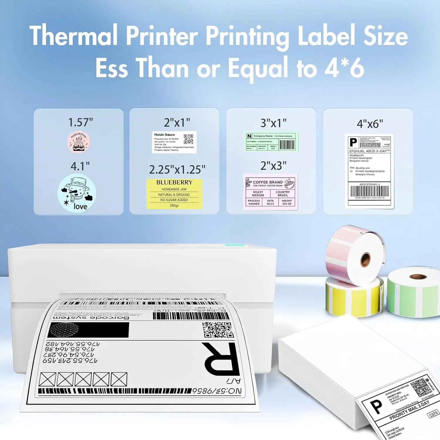 xpress Package Bluetooth Thermal Shipping Label Printer 4x6 Wireless Label Printer Compatible With Android iPhone Windows Mac