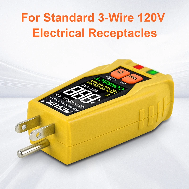 Imagem -05 - Gfci Test Circuit Breaker Eua Plug Tomada Tester Vivo Fio Neutro Soquete Detector 120v Eua Plug St06