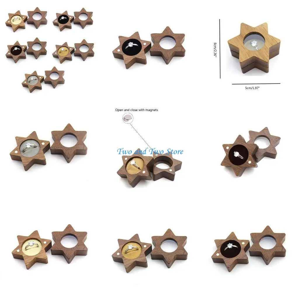 

HX6F Ring Bearer Box Wedding Engagement Ring Holder Box Jewelry Box Favor Gift