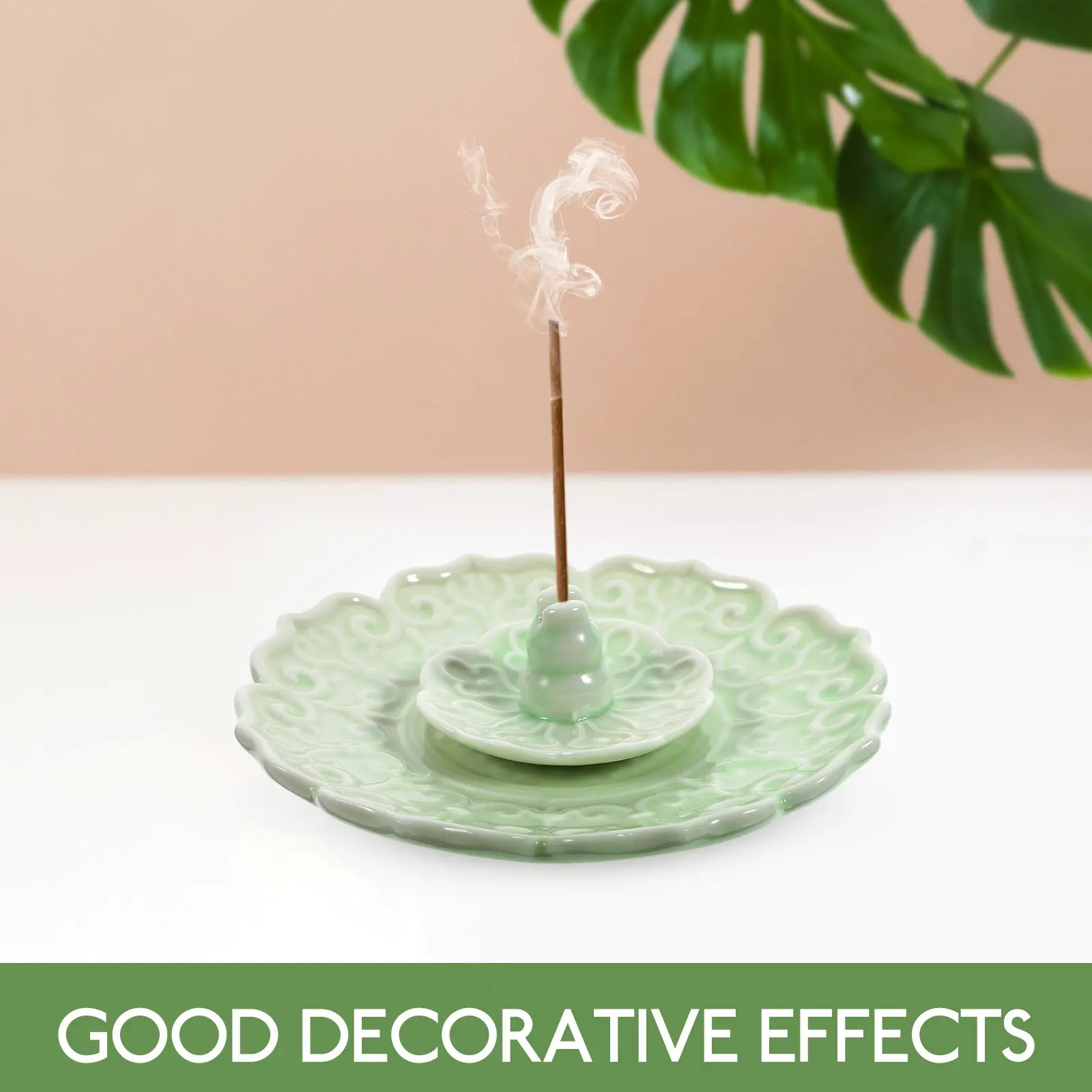 Unique Incense Burner Ceramic Tray Exquisite Design Home Decoration Stable Flat Bottom Bedroom Yoga Sauna Table Ornament