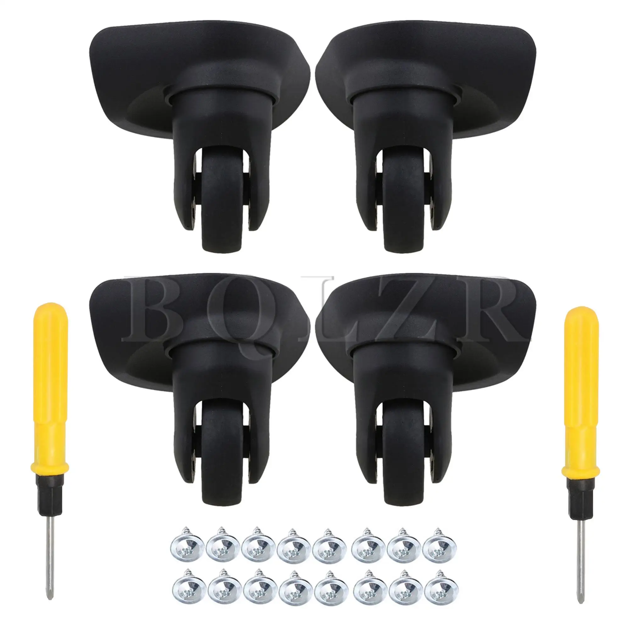 

BQLZR 4pcs 83x104x52mm Suitcase Luggage Black Wheels Replacement DIY Fittings For Travelling Bag Travel 360 Degree Rotation