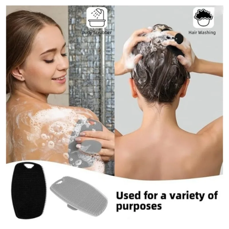 Exfolierende Silikon-Badebürste Tragbare Massage-Badebürste Körper-Scrubber Duschgel Hautreinigungsbürste Massage-Gadget für das Badezimmer
