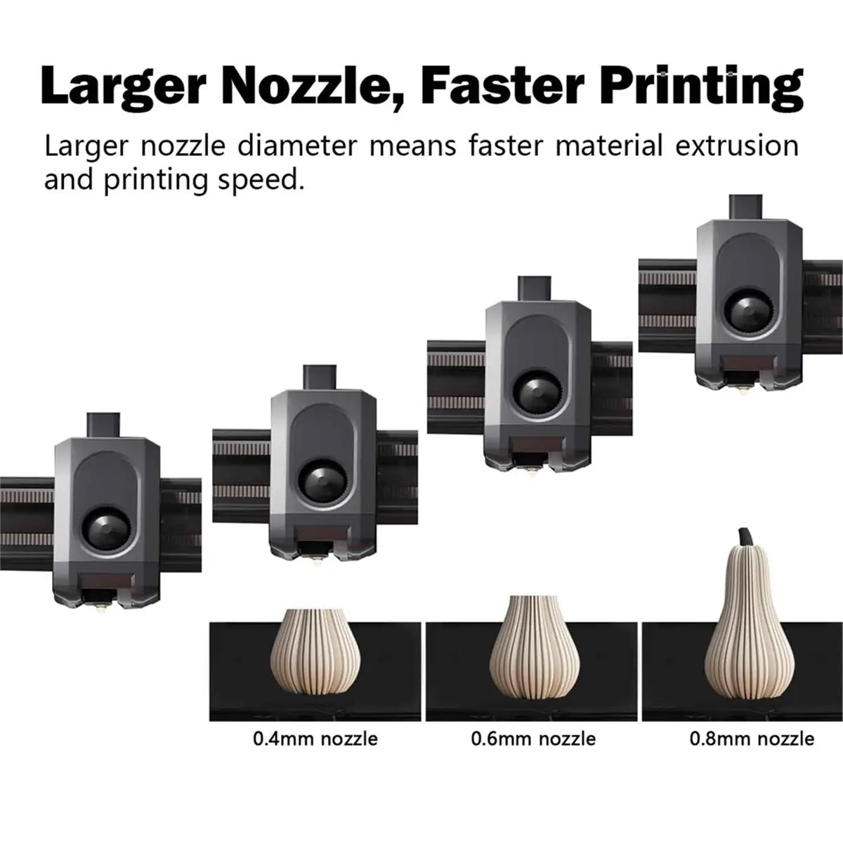 

[A23G] 3pc Bimetallic Nozzles for Anycubic Kobra X Combo Quick Swap Hotend Nozzle Hardened Steel 0.4/0.6/0.8mm 3D Printer Parts