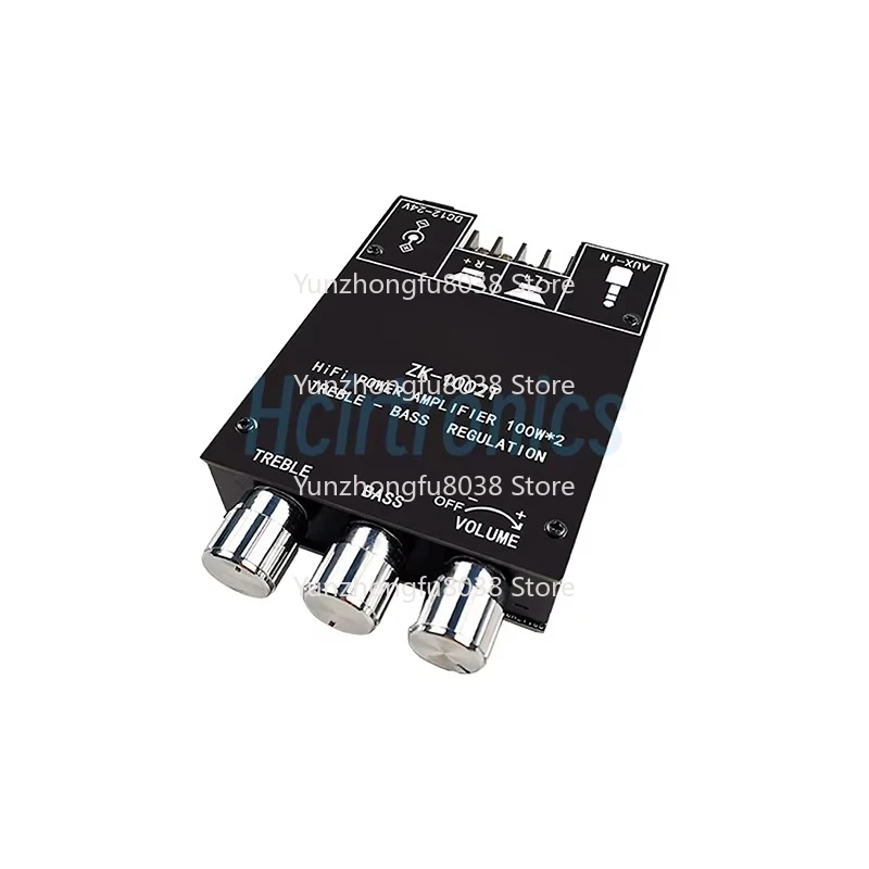 ZK-1002T Bluetooth Compatible Amplifier HIFI 2.0 Channel 100Wx2 Audio Module Kit, Adjusting Subwoofer Amplifier Board Channels