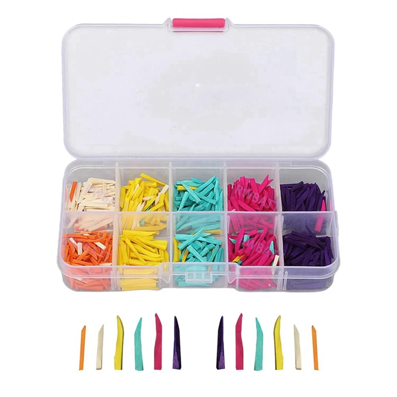 AT17 600 قطعة أسافين خشبية للأسنان، إسفين مصفوفة الأسنان الخشبية الملونة، مواد تثبيت للاستعمال مرة واحدة