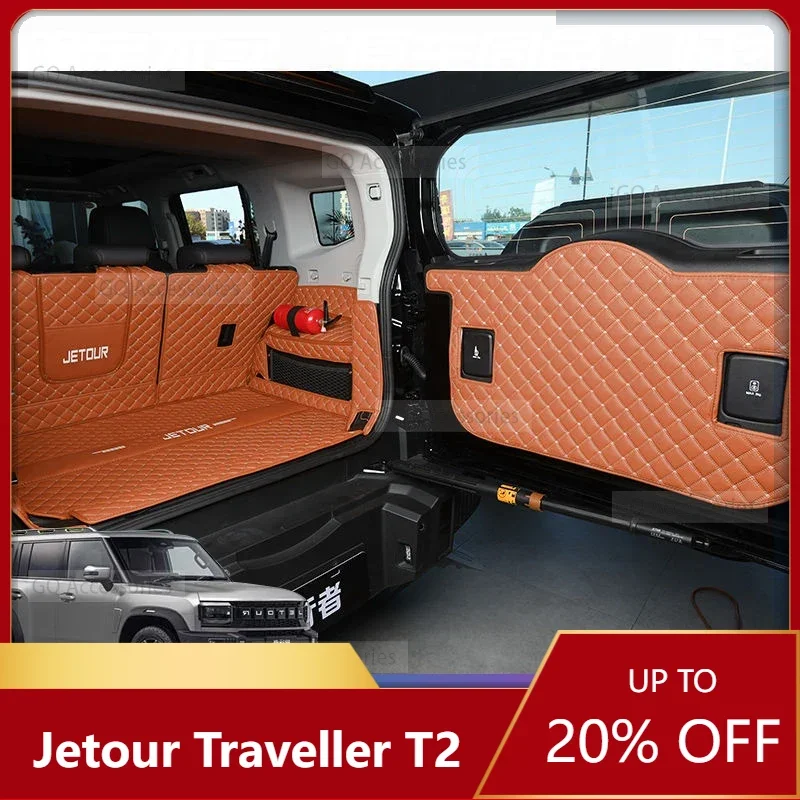 New！cherryJetour Traveller T2 2023 2024 Jetour T2  Leather Trunk Mats Fully Surrounded Waterproof Non-Slip Liner Custom Cargo Li