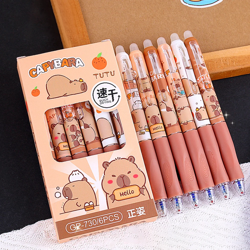 ปากกาลายการ์ตูน capybara ปากกาหมึกเจล S 0.5มม. ใหม่ปากกาหมึกเจลพลาสติกสีน้ำเงินแห้งเร็ว