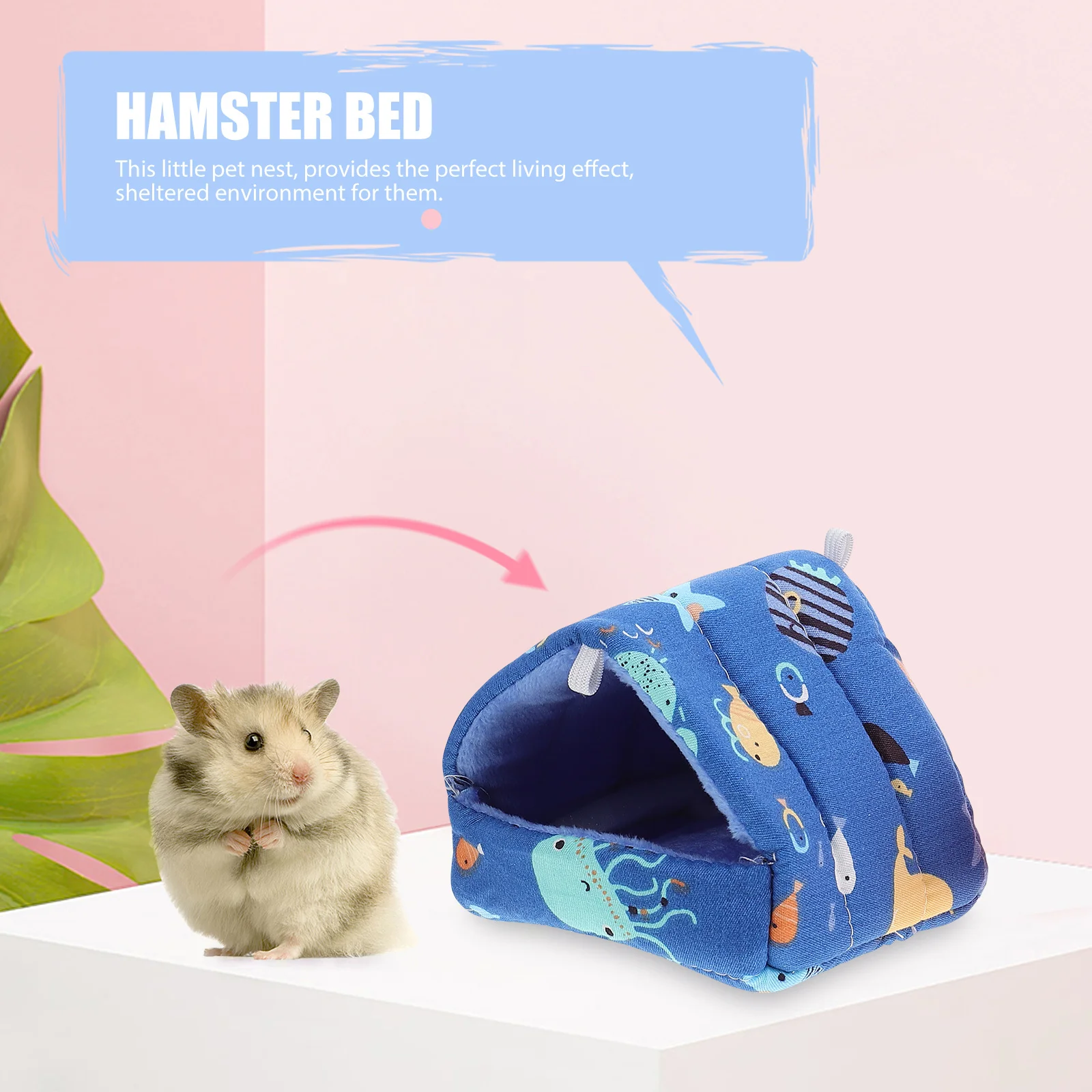

2Pcs Cotton Nest for Pets Natural Feel Secure Comfortable Shelter Hamster Bed Chinchilla Squirrel Nest Portable Hideout
