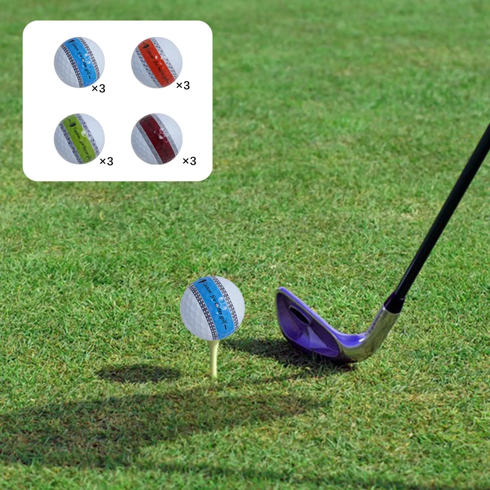 12x Golf Balls Putter Indoor Competition Outdoor PU Backyard Playing Golfers