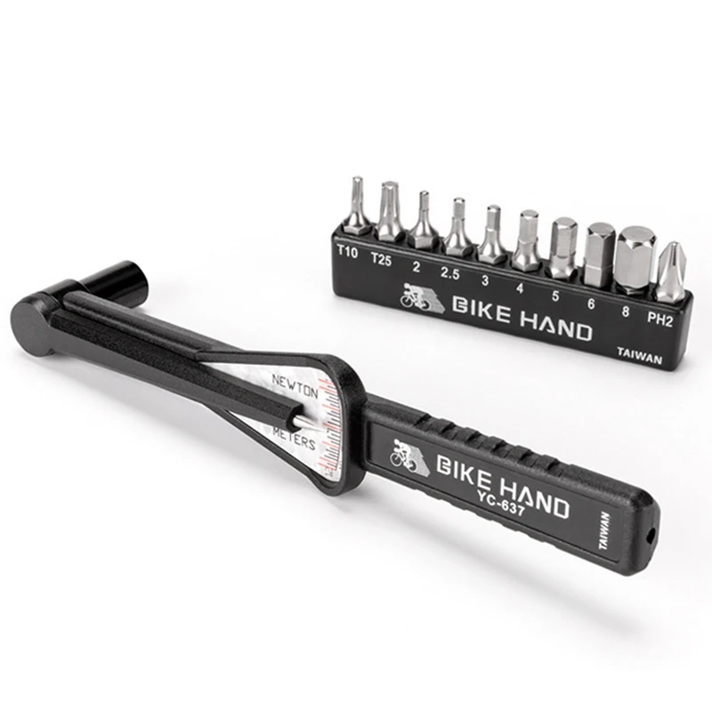 BIKE HAND YC-637 Professional Bicycle Pointer Type Torque Wrench Hex Key Tool Socket Spanner Set Kit Cycling Repair Tool Kits