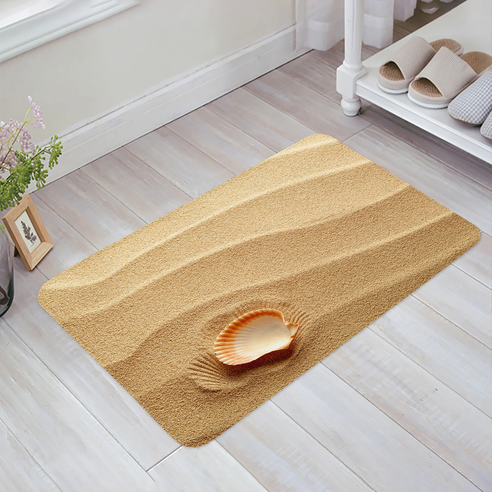 Seashell Sand Kitchen Floor Mat Living Room Decor Carpet Home Hallway Entrance Doormat Balcony Door Anti Slip Rug