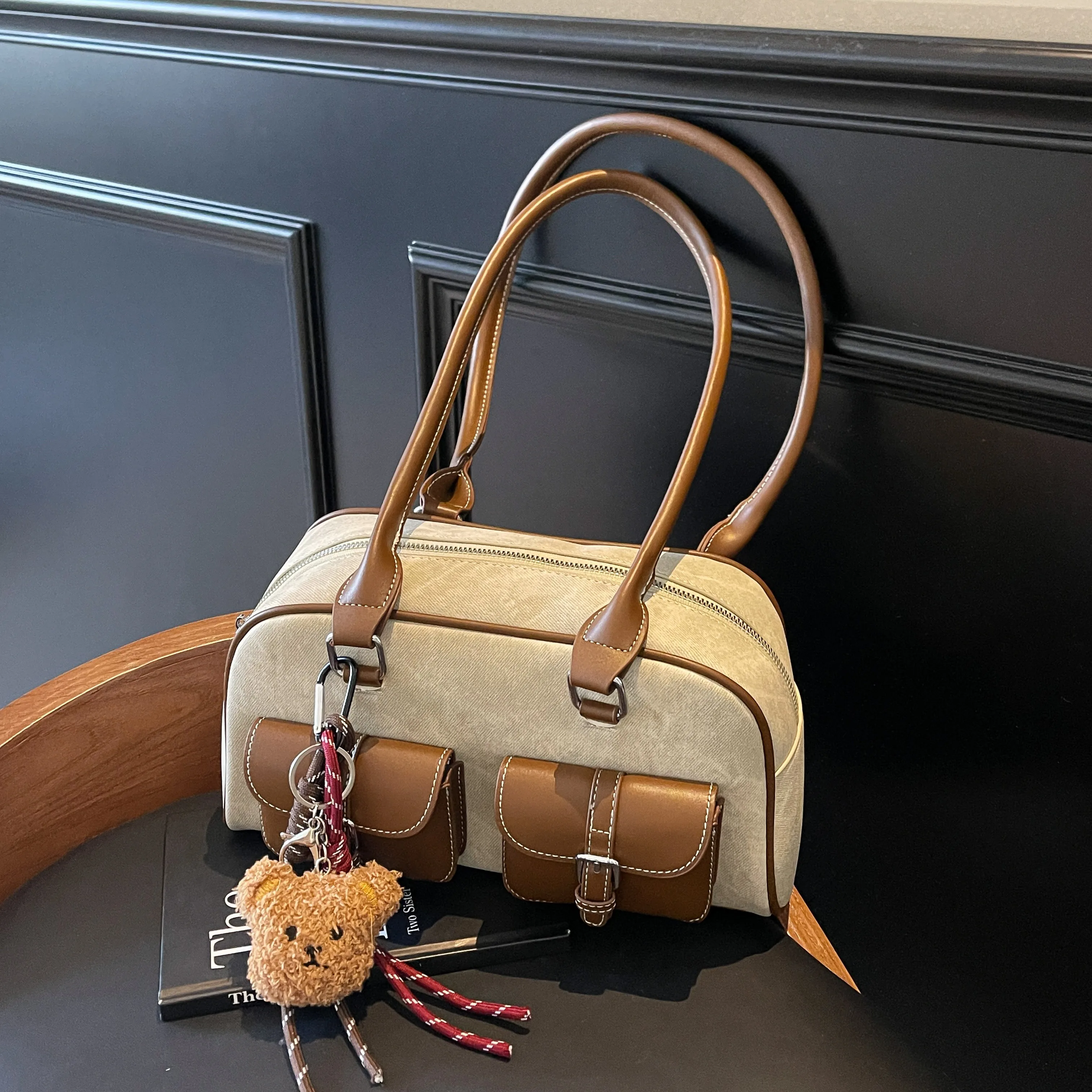 

Vintage Women Business Shoulder Bags Simple Ladies Commute Tote Bag Pu Leather Female Underarm Bag Burgundy Large Handbags Purse