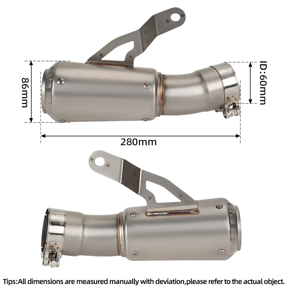 For S1000RR 2019-2023 S1000R 2021 2022 2023 Exhaust System Motorcycle Muffler Motorcross Tip Escape Moto Racing 61mm Slip on