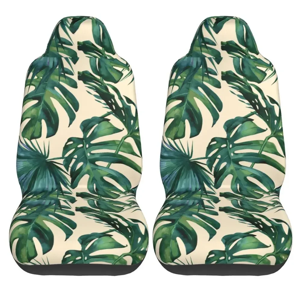 Classic Palm Leaves Tropical  2PCS Car Seat Cover Anti Fouling and  Aesthetically Pleasing Front Seat Cushion Cover  Car Parts