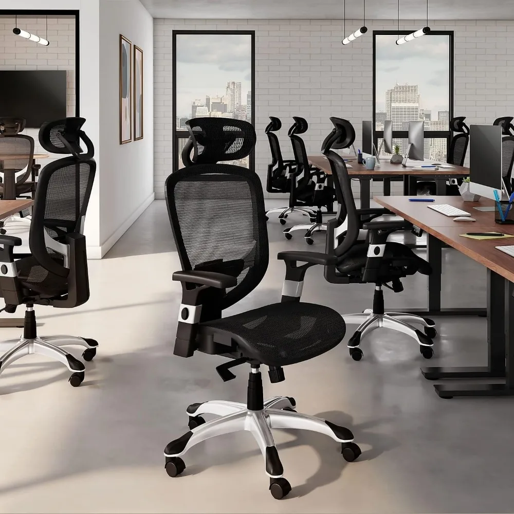 FlexFit Hyken Mesh Task Chair - Adjustable with Lumbar, Arm and Head Support