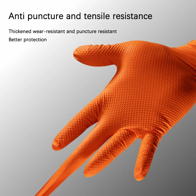 Multi-purpose Nitrile Gloves Mechanic Industrial Waterproof Safety Work Gloves Diamond Non-slip Mechanics Repair Gloves