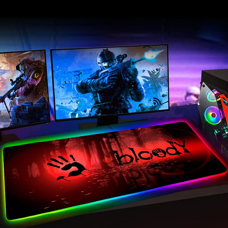 

Rgb Bloody Mousepad Large Computer Gaming Accessiores Mouse Pad XXL Mause Pad LED Backlit Mat Keyboard Pad Mausepad Mouse Mat