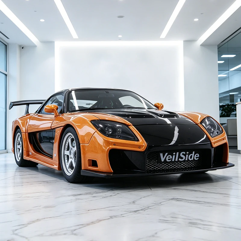 NUEVO Modelo de Auto de Aleación Han's Mazda RX7 RX-7 JDM a Escala 1:24 con Sonido y Luz, Modelo de Auto de Colección, Regalo de Cumpleaños