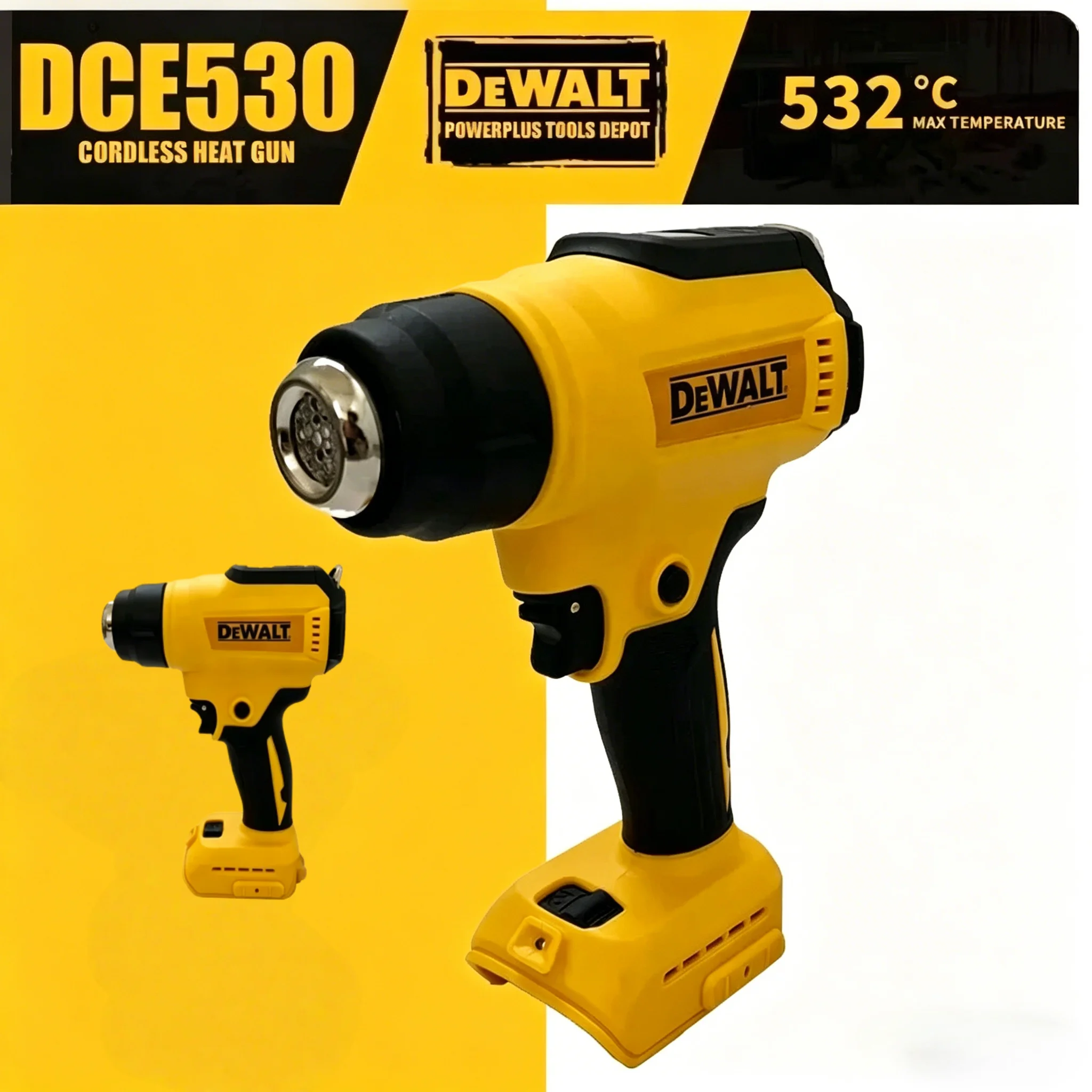 dewalt-dce530-20v-cordless-heat-gun-300w-high-power-thermal-blower-for-heat-shrink-wrapping-repairing-diy-power-tool