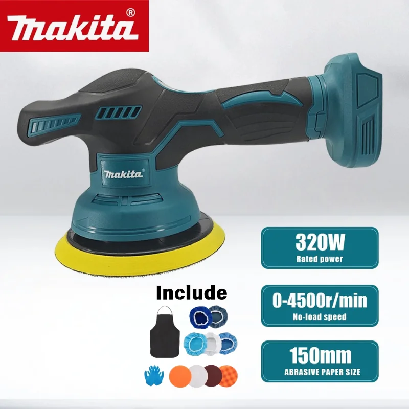 Makita Wireless Repairing Buffing Cordless Car Polisher Machine 8 Gears Electric Waxing Polisher 18V-20V