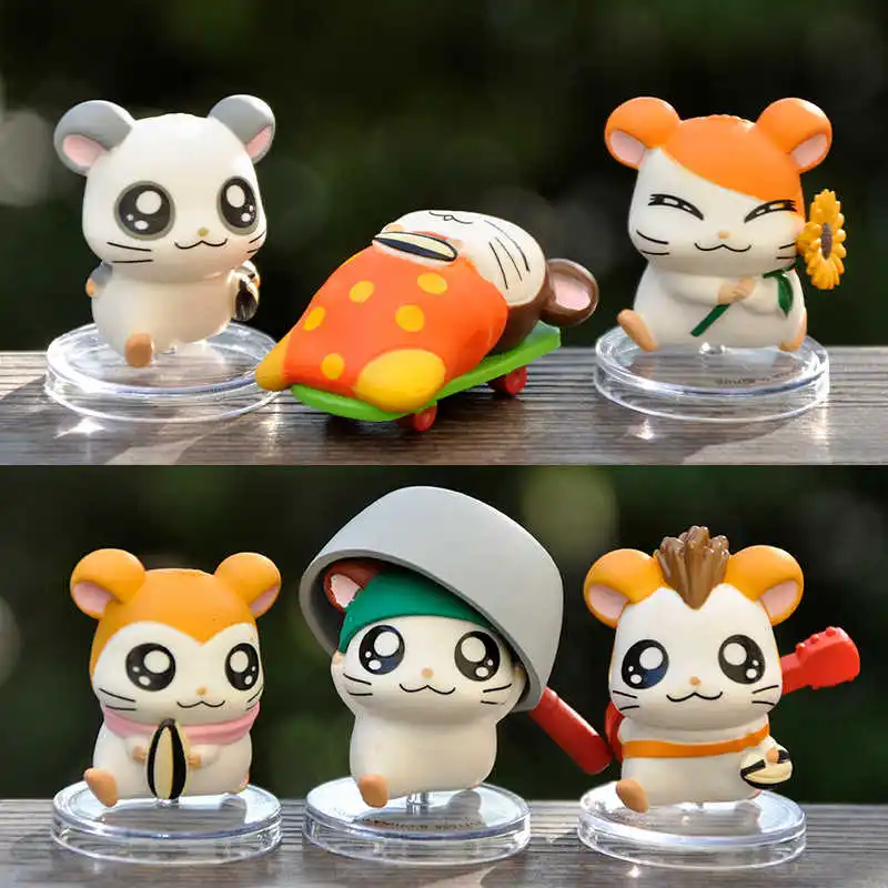 Hamtaro Maxwell Q Version Capsule Toys Sunny Day Doll Ornament Row Away Action Figure Model Toys Gift