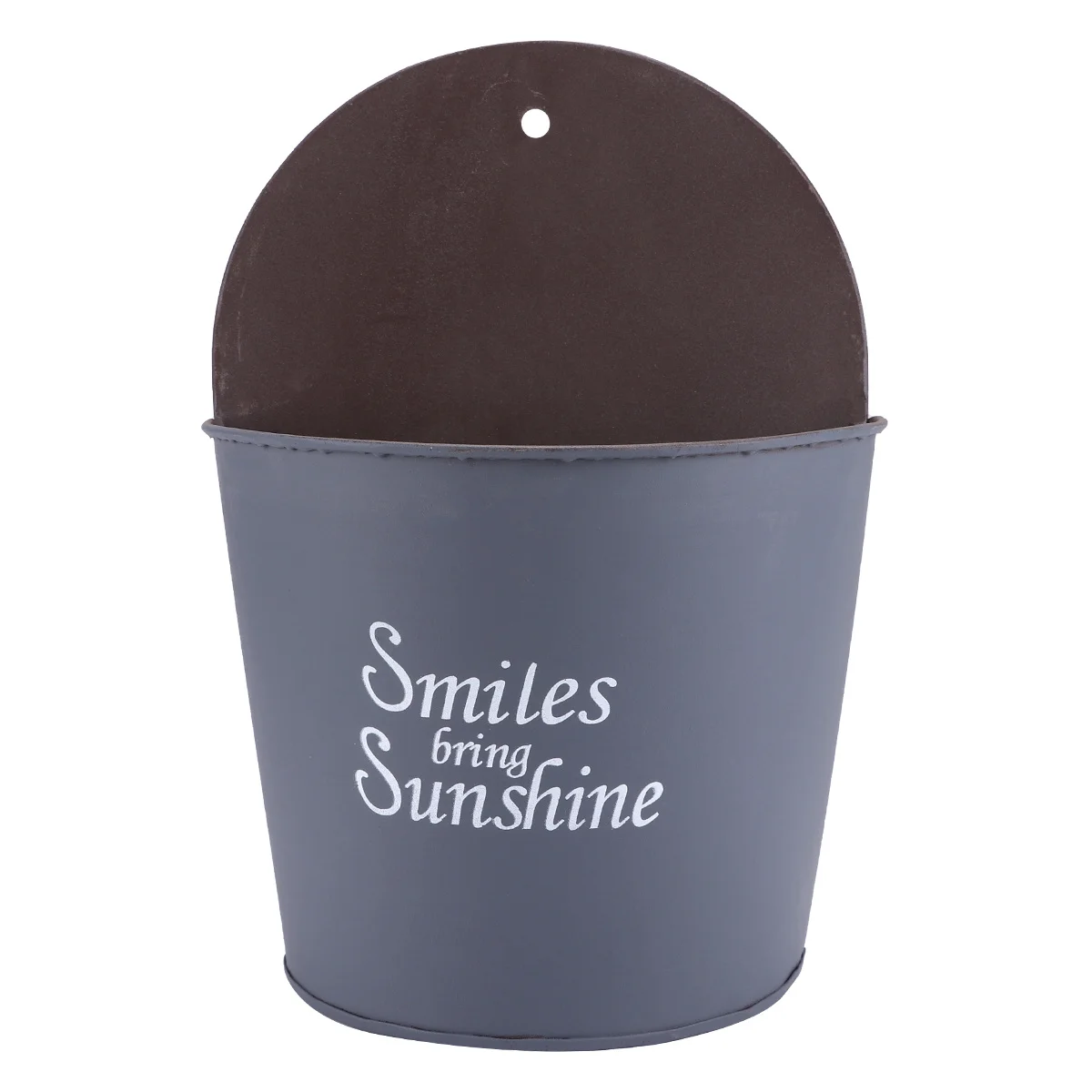 

Wall Hanging Flower Pot Half Barrel Metal Planter For Garden Deck Railing Outdoor Indoor Decoration Iron Art Plant Holder