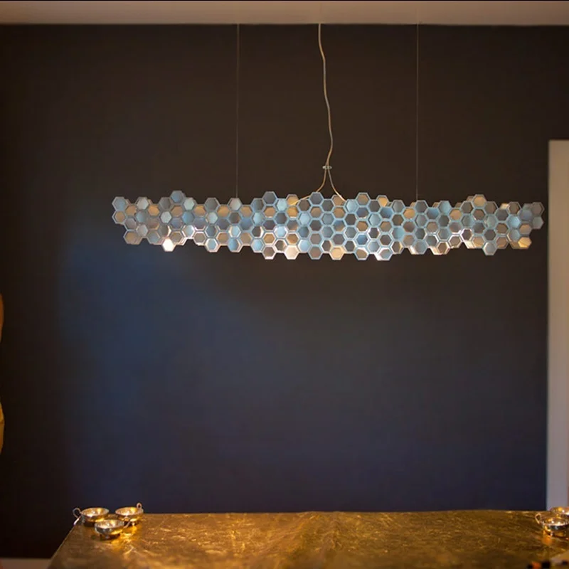 

Postmodern Stainless Steel Pendant Light Reflective Decorative Effect For Restaurant Bar Table Lamp Designer Personal Touch