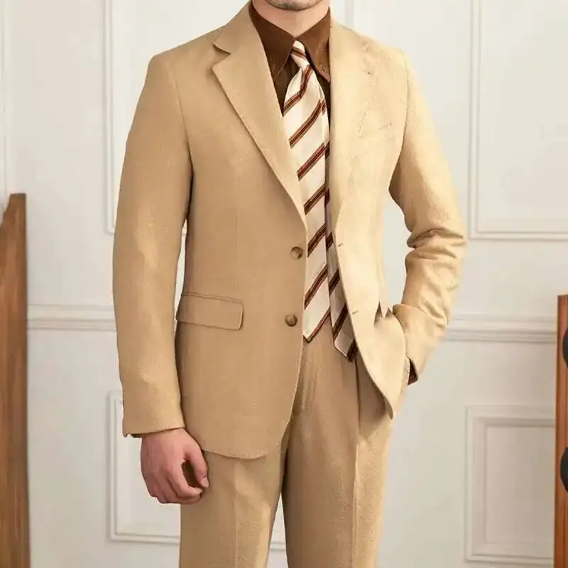 

High Quality Fall Business Formal Casual Dress Suit Wedding Suit For Men Solid Color Casual Office Work Party Prom Costume Homme