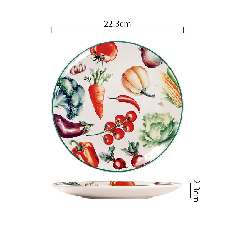 Exquise Keramische Borden Rond Steak Diner Pastabord Onderglazuur Color Serviesgoed Keukenaccessoires Thuissaladeplaat