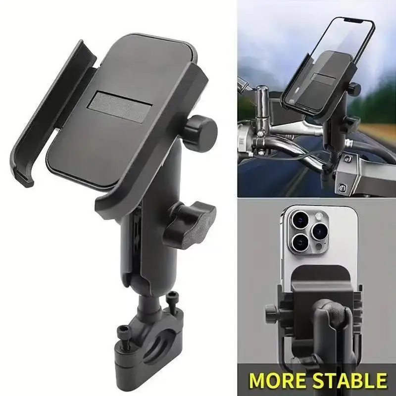 Bike Motorcycle Phone Mount Adjustable Rearview Mirror Holder Secure  Stand for Cellphone Outdoor Riding