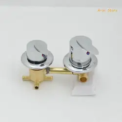 4 Ways Outlet Brass Mixing Diverter Universal Shower Faucets Tap Temperature Mixer Control Screw Bathroom