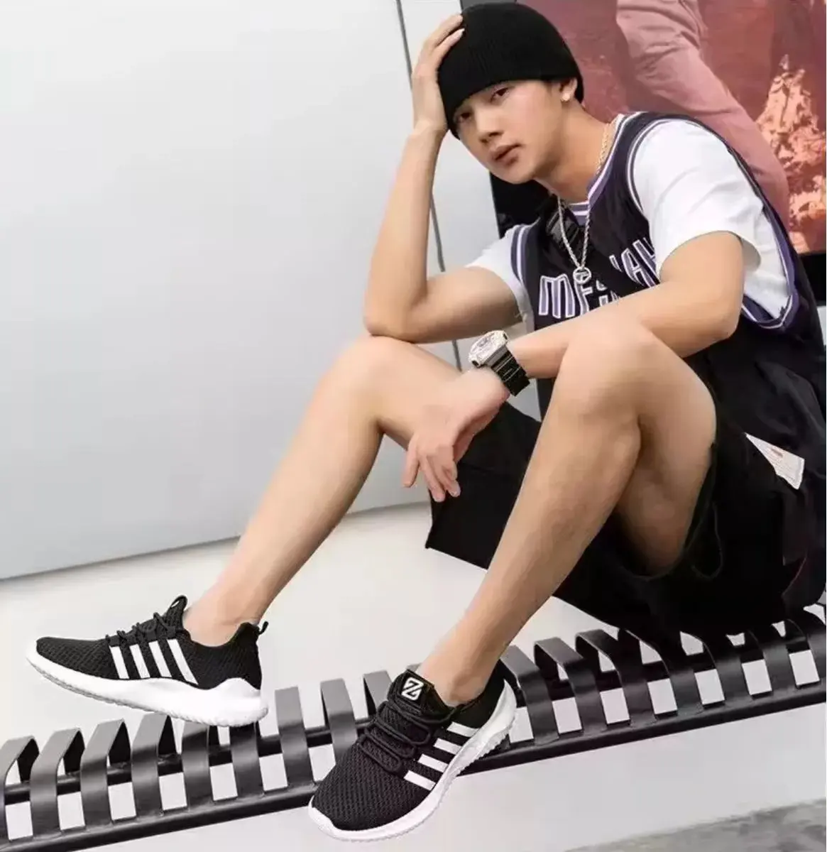 أحذية Lagom للتنس مريحة وخفيفة الوزن شبكية ذات جودة ممتازة أحذية رياضية كاجوال أنيقة للرجال