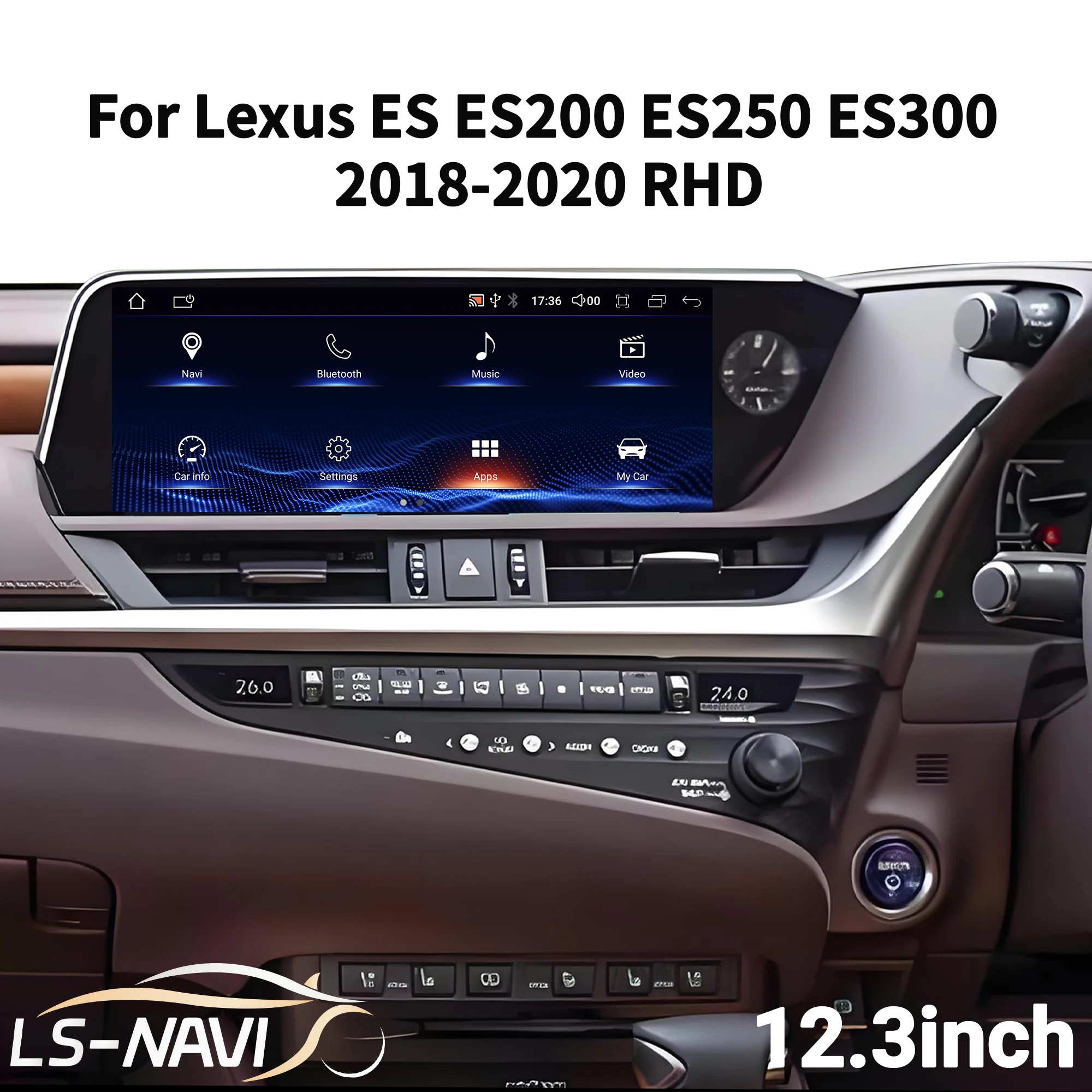 

12.3 inch Right hand drive For Lexus ES ES200 ES250 ES300 2018-2020 Car Radio Wireless CarPlay Multimedia Snapdragon 680 Screen
