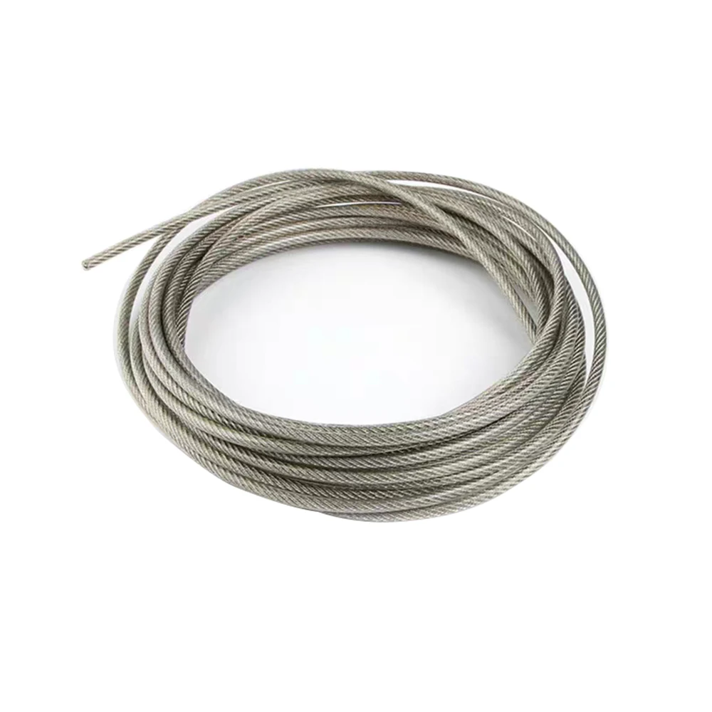 10Meters 304 Stainless Steel Wire Rope PVC Plastic-coated Cable Clothesline Rope Diameter 0.6mm 0.8mm 1mm 1.2mm 1.5mm 2mm