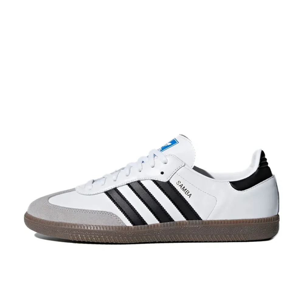 Adidas Original Samba OG Classic Retro Low Top Boardshorts Black and White Color Matching Casual Shoes for Men and Women