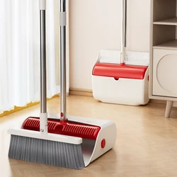 Broom and Dustpan Set for Home,Dustpan with Broom Combo Set,Household Standing Dustpan and Broom for Indoor Lobby Office Kitchen