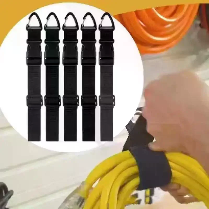 Adjustable Extension Cords Organizer Heavy Duty 45/55/65cm 3-Axis Buckle for Home Closet Cable Management