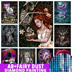 Fairy Dust AB Skeleton Fallen Angel 5D DIY Diamond Painting Mosaic Gothic Art Embroidery Full Drill Cross Stitch Home Decor