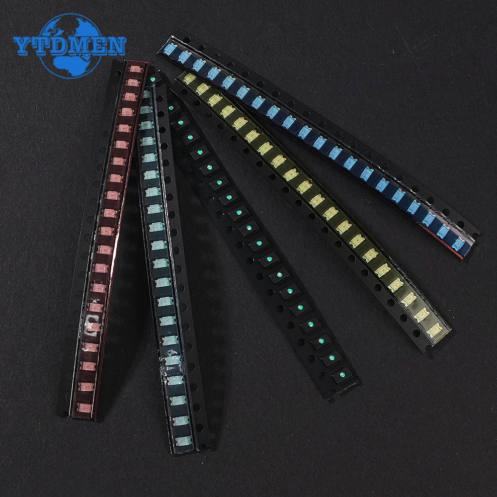 200PCS 1206 SMD LED Kit Ultra Bright 5 Colors Blue Yellow Green White Red LEDs Light Diodes DIY Electronics Kit Sample Packs