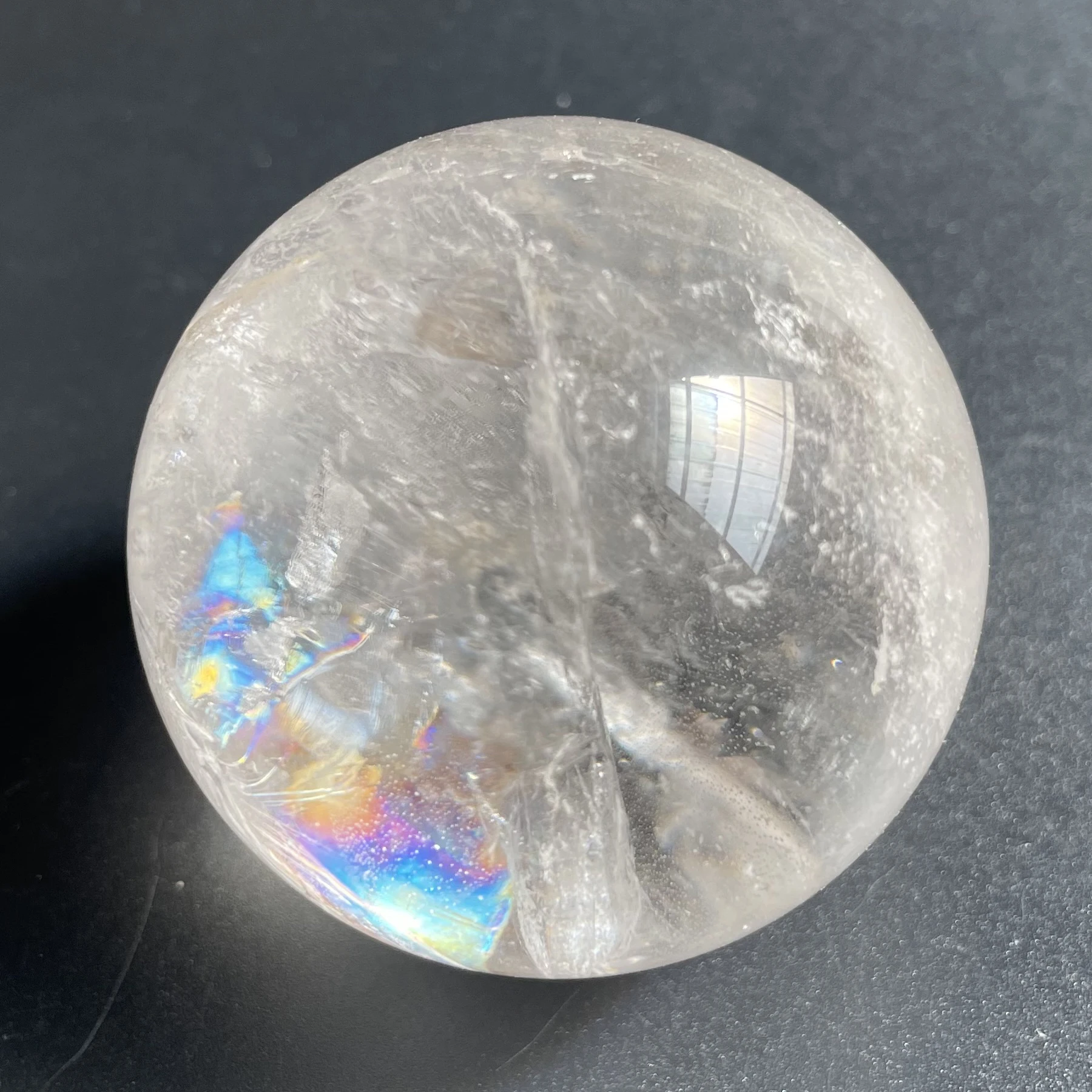 200g Natural Rainbow Crystal Ball Clear Quartz Sphere Massage Polished Reiki Healing Exquisite Room Decor Z1734