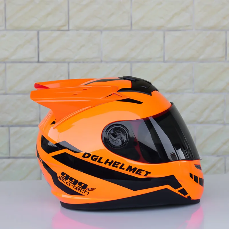 DOT Approved Original Orange Helmet Men and Women Motorcycle Full Face Helmet Off Road Professional Racing Helmet Casque Casco