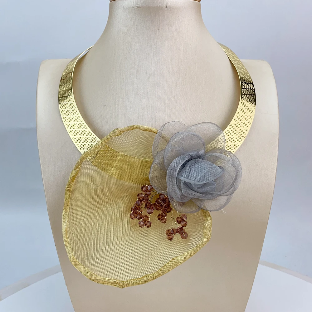 Quality Luxury African Bride Jewelry Set Brazilian Simple Style Light Weight Necklace For Women FHK20765