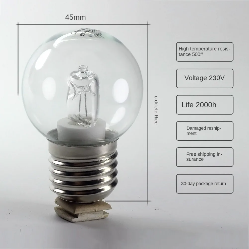 Gorąca lampa do piekarnika E27 40W Żarówka solna Żarówka Filamentowa Lampa do okapu kuchennego Wysoka temperatura Odporność na ciepło Odporność na światło 500 stopni