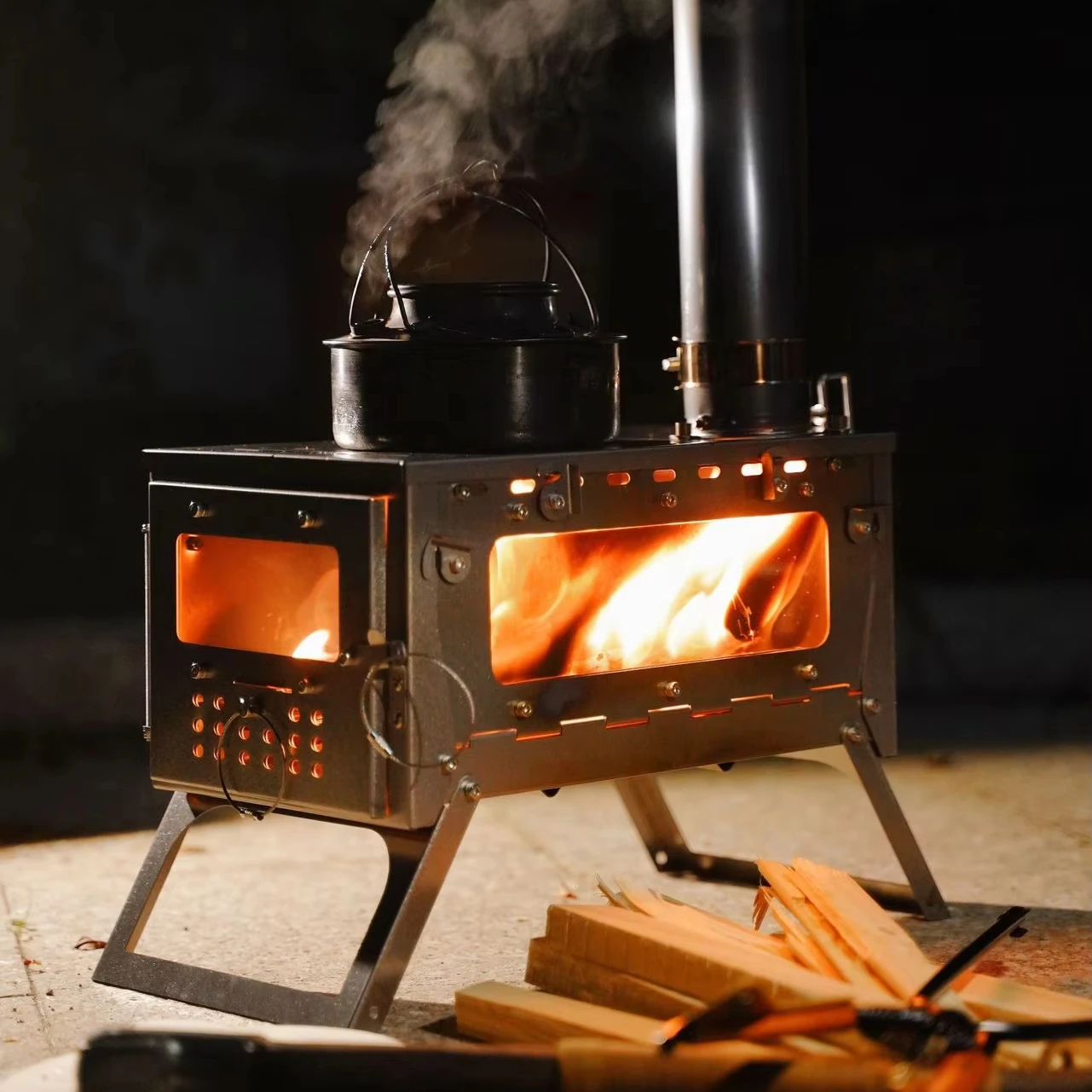 

Wholesale Detachable Wood Burning Stove Portable Stainless Steel Folding Design For Camping Tent For Outdoor Adventures