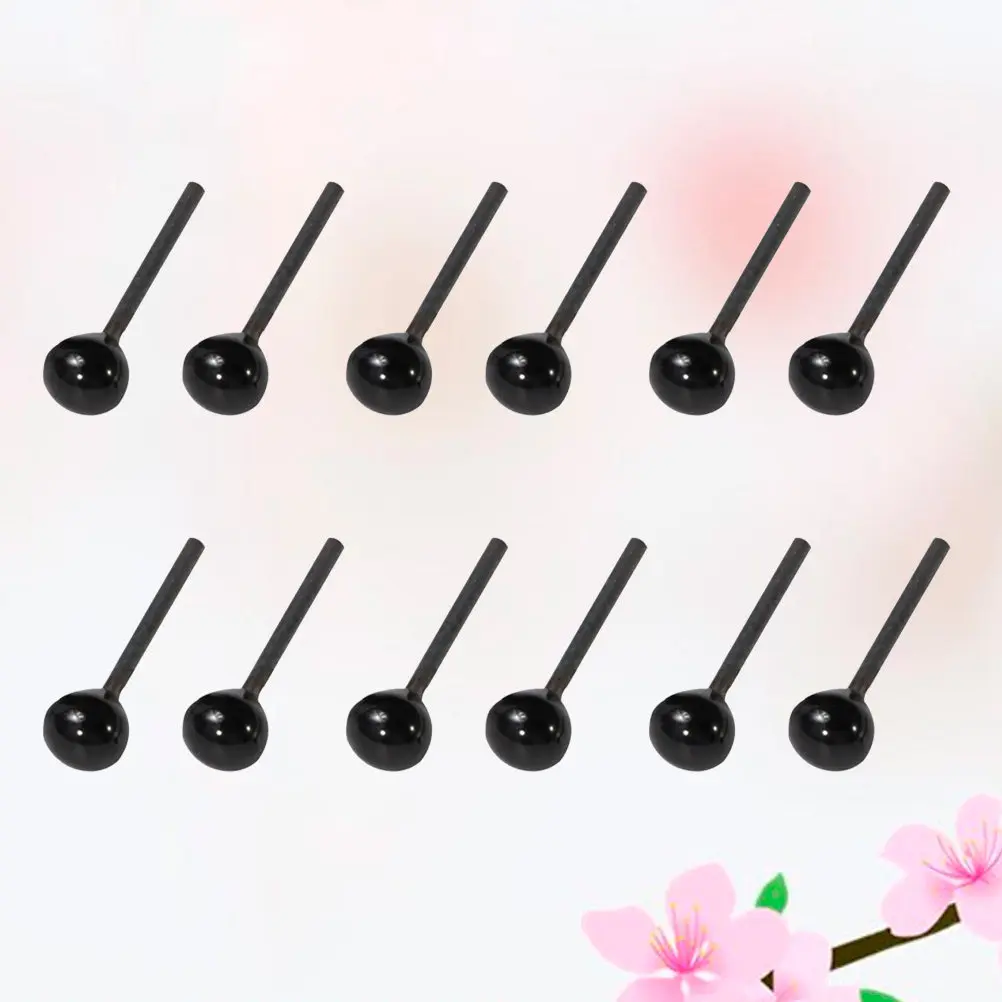 50Pairs Black Safety Eyes Premium Glass for DIY Animal Crafts Handmade Home Decoration School Projects Black Bean Eyes