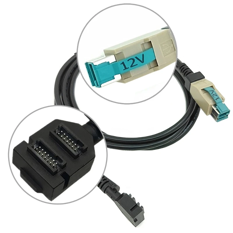 

Double 14pin IDC Female Powers Supply to 12V USB 8P Scanner Cable for Verifone VX820 Fast and Stable,12V USB8P, 2m/6.5ft K1KF