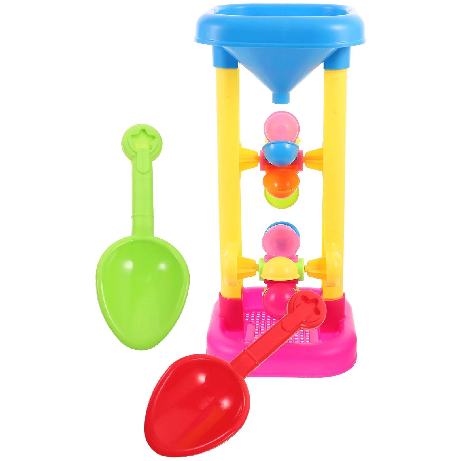 Water Wheel Toy Set Plastic Kids Beach Sandbox Toys Outdoor Beach Sand Hourglass Water Sifting Funnel Summer Beach Sand Table