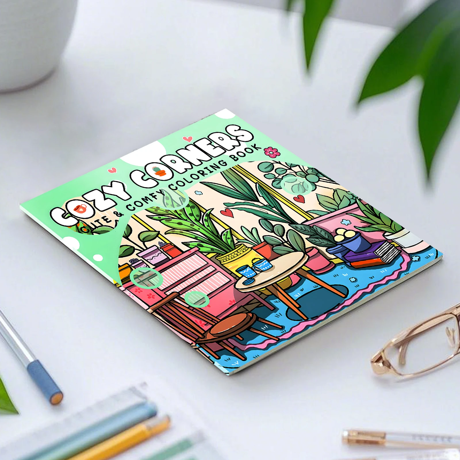 COZY CORNERS Coloring Book For Adults Teens Birthday Gifts Featuring Adorable Creatures In Cozy Hygges Moments For Relaxation