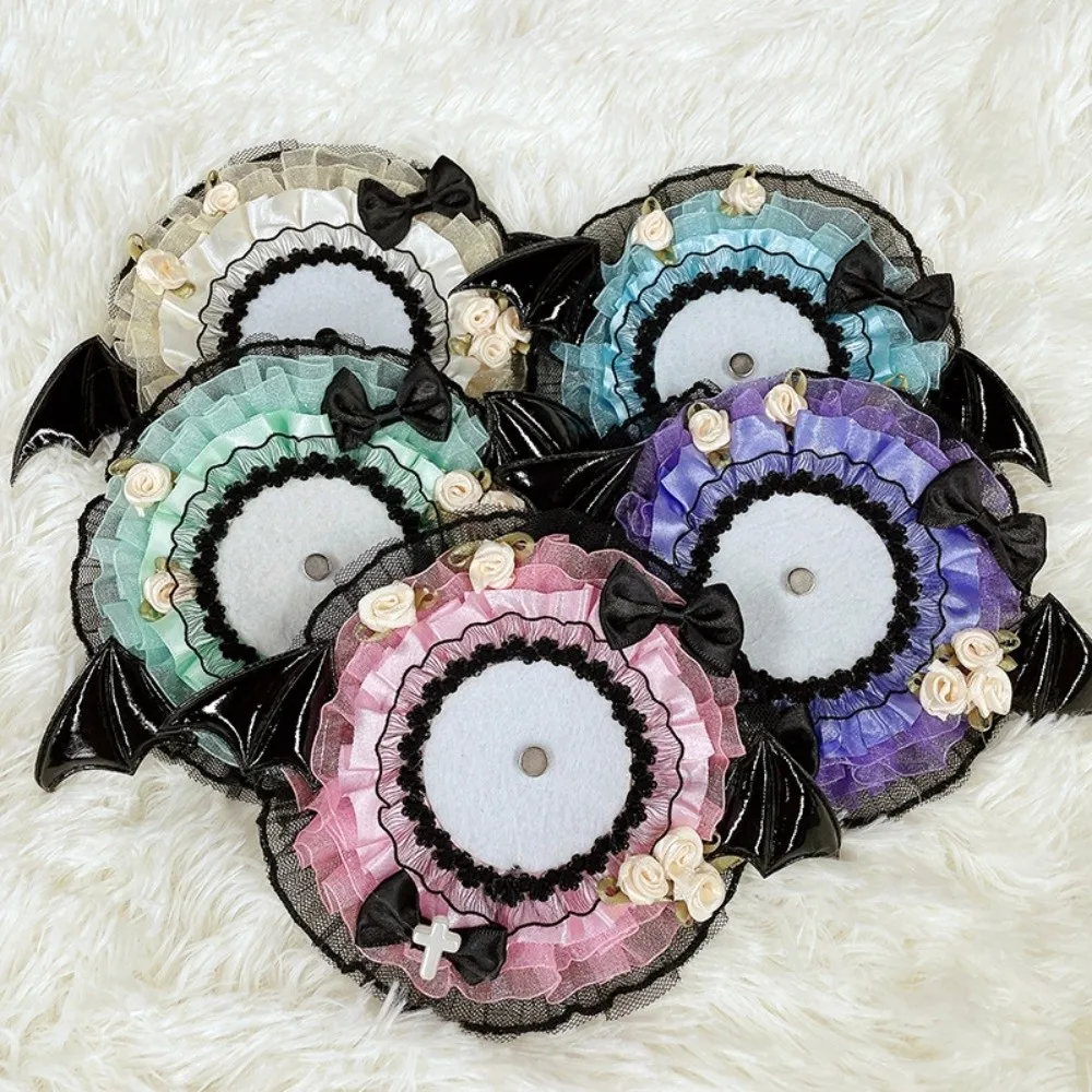Bow Magnetic Anime Badge Holder Wings Ruffle lace Pins Display Base Bear Rose Love Heart Badge Frame Pendant