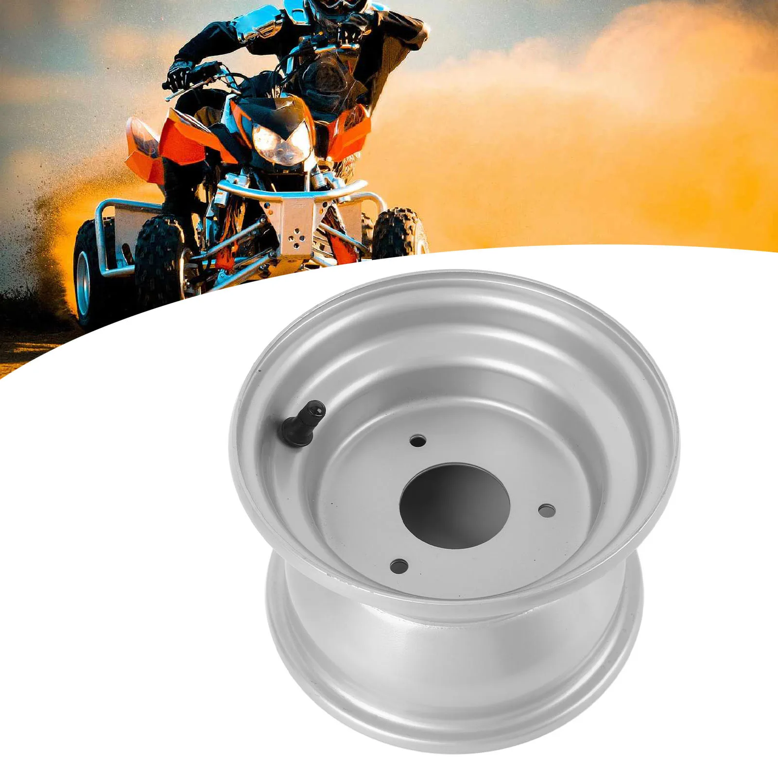 

7 Inch ATV Wheel Rim Aluminum Alloy 3 Bolt Holes 16X8.00-7 Wheel Rim for Go Kart Quad Dirt Bike Silver 16X8.00-7 ATV Wheel Rim